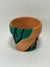 Hand Painted 2” Terracotta Dark Green